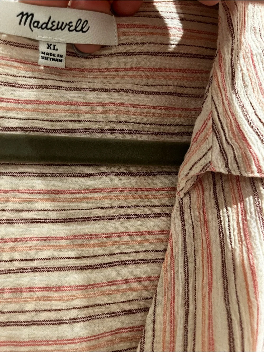 Madewell Pink and White Striped Short-Sleeve Camp Shirt - Picture 3 of 4